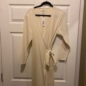 Whisper White Wrap Midi Dress